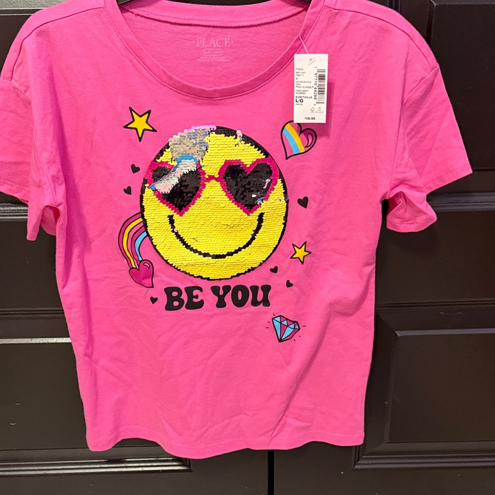 The Children's Place Pink 'Be You' Emoji T-Shirt New with tags